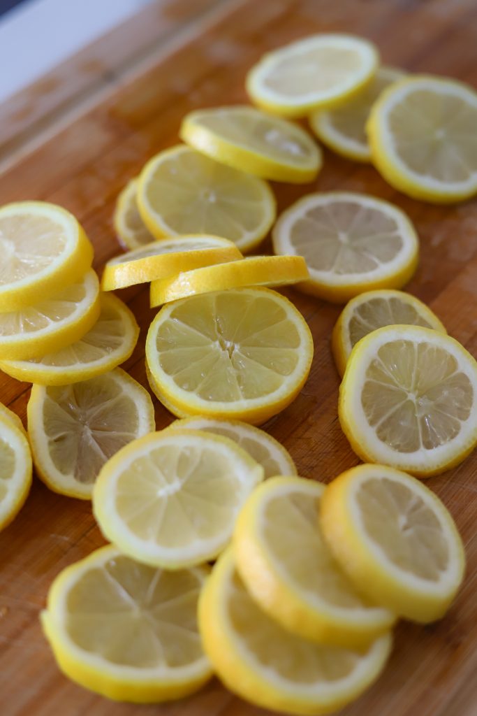 fresh lemons prepared to be freeze dried