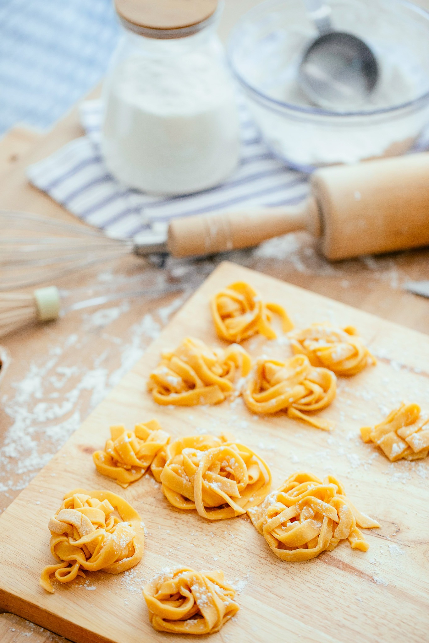 Example of cooking from scratch with homemade pasta