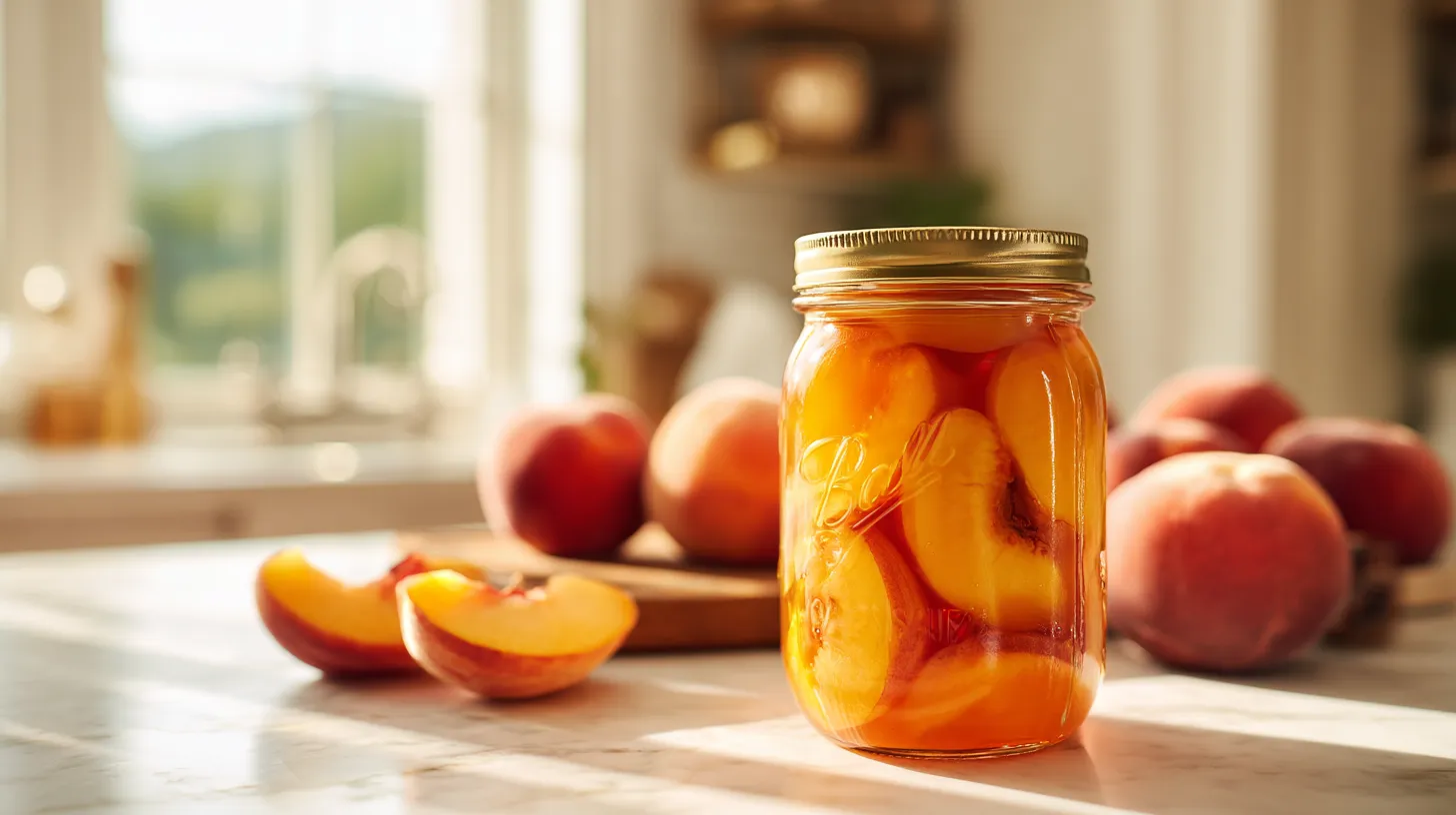 canning sliced peaches